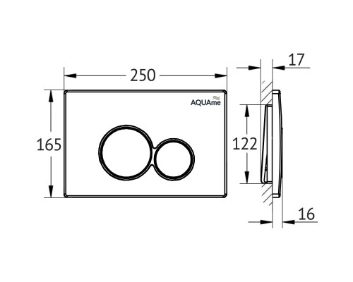 AQM4101B Панель смыва AQUAme, черный AQUAme