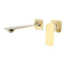 AQM6315BG Monza Смеситель для раковины настенный на 2 отв., внутр монтаж в компл., Brushed gold AQUAme