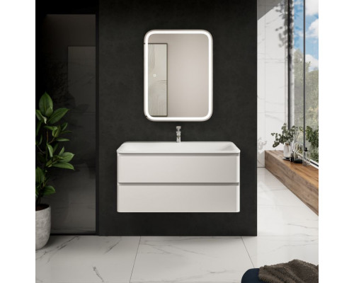 AQM900410WH "S4" тумба под умывальник подвесная 100 см., цвет белый глянец. AQUAme