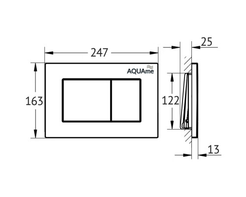 AQM4102B Панель смыва AQUAme, черный AQUAme