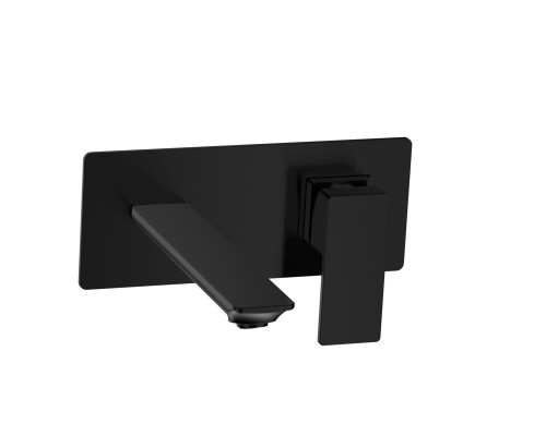 AQM6815MB Savona Смеситель для раковины, настен., на 2 отв., Комплект, черный мат AQUAme