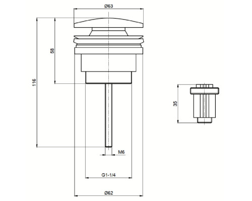AQM7003CR Донный клапан, Хром AQUAme