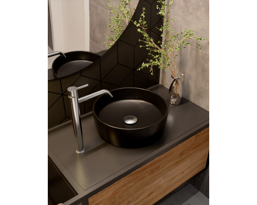 AQM5012 Раковина накладная круглая, цвет розовый матовый. 355x355x120 AQUAme