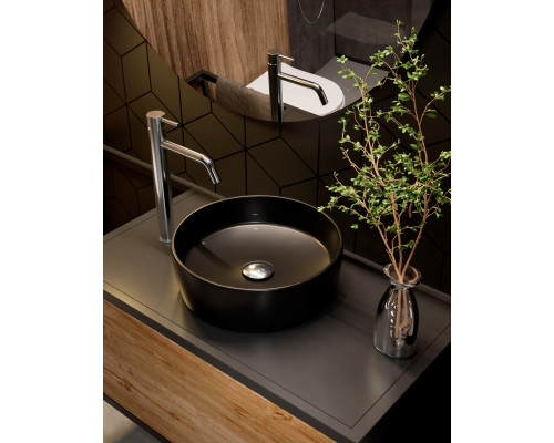 AQM5012 Раковина накладная круглая, цвет розовый матовый. 355x355x120 AQUAme