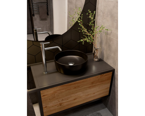 AQM5012 Раковина накладная круглая, цвет розовый матовый. 355x355x120 AQUAme