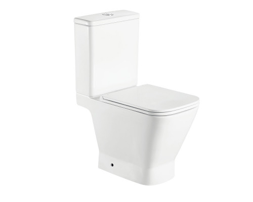 AQM1006 Унитаз напольный Rimless c сиденьем SoftClose, горизонт. выпуск, open back, 610x340x415мм AQUAme