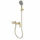 AQM6312BG Monza Смеситель для ванны однорычажный, с душевым набором, 3 режима, Brushed gold AQUAme