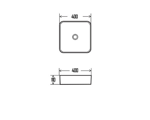 AQM5008 Раковина настольная отдельностоящая прямоугольная. 400*400*110 AQUAme