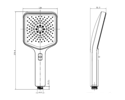 AQM8502B Ручной душ 120мм, 3 режима, Черный AQUAme