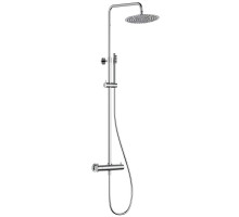 AQM 8006CR Душевая система с термостатом, Ø250, 1/1 режим, латунная лейка, верхний душ - сталь AQUAme