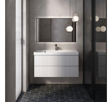 AQM900110WH "S1" тумба под умывальник подвесная 100 см., цвет белый глянец. AQUAme