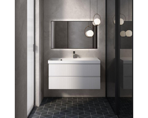 AQM900110WH "S1" тумба под умывальник подвесная 100 см., цвет белый глянец. AQUAme