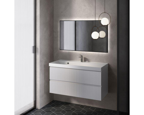 AQM900110WH "S1" тумба под умывальник подвесная 100 см., цвет белый глянец. AQUAme