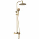 AQM8008BG Душ. сист. с терм. и изливом, Ø250, лейка 3 реж, высота 1100-1500мм, Brushed gold AQUAme