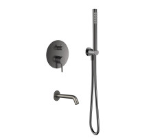 AQM8406GM Набор для комплектации ванны с изливом и смесителем, металл AQUAme