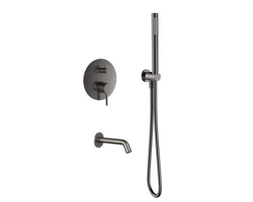 AQM8406GM Набор для комплектации ванны с изливом и смесителем, металл AQUAme
