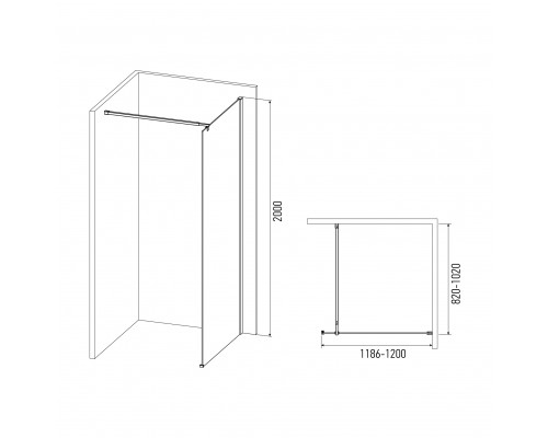 Душевая перегородка AB29120B1 Alex Baitler 120*200