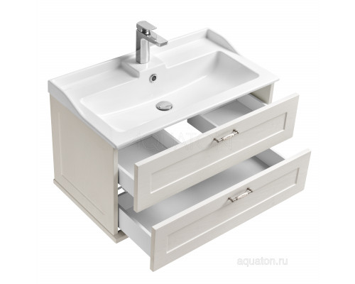 Тумба под раковину Aquaton Леон 80 дуб белый 1A186301LBPS0