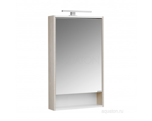 Зеркальный шкаф Aquaton Рико 50 белый, ясень фабрик 1A212302RIB90