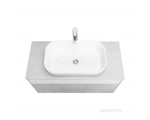 Тумба под раковину AQUATON Марбл 100 слэйт, белый матовый 1A276301MH4C0