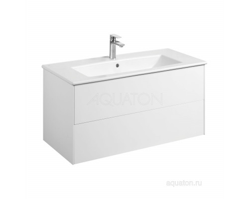 Тумба под раковину AQUATON Сохо 100 белый глянец 1A258201AJ010