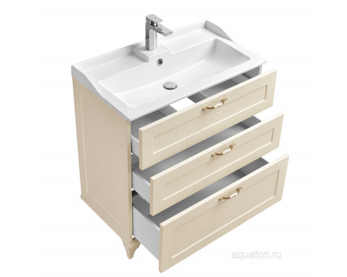 Тумба под раковину Aquaton Леон 80 Н дуб бежевый 1A187801LBPR0