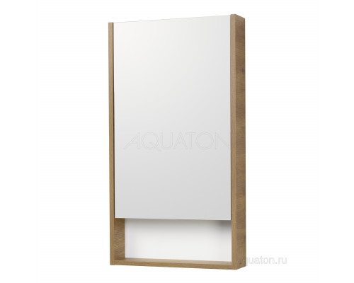 Зеркальный шкаф Aquaton Сканди 45 белый, дуб рустикальный 1A252002SDZ90
