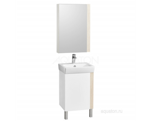 Зеркальный шкаф Aquaton Кантри 55 белый, дуб верона 1A257702AHB20