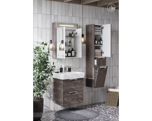 Зеркальный шкаф Aquaton Сильва 60 дуб макиато 1A216202SIW50