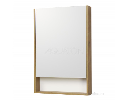 Зеркальный шкаф Aquaton Сканди 55 белый, дуб рустикальный 1A252102SDZ90
