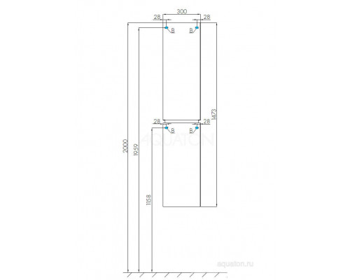 Шкаф - колонна Aquaton Скай PRO белый глянец правый 1A238603SY01R