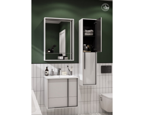 Зеркальный шкаф Aquaton Ривьера 60 белый матовый 1A238902RVX20