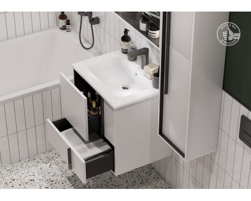 Зеркальный шкаф Aquaton Ривьера 60 белый матовый 1A238902RVX20