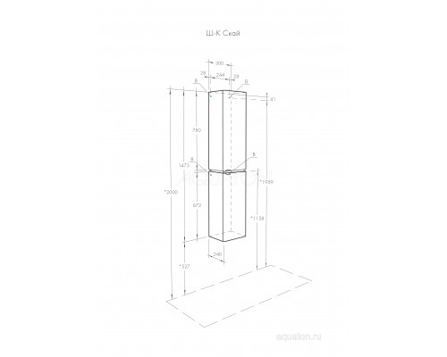 Шкаф - колонна Aquaton Скай PRO белый глянец правый 1A238603SY01R