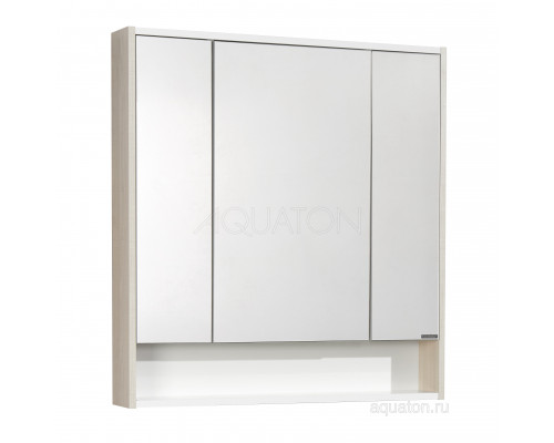 Зеркальный шкаф Aquaton Рико 80 белый, ясень фабрик 1A215302RIB90