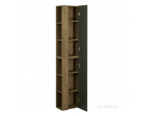 Шкаф - колонна Aquaton Терра 1-створчатый дуб кантри, антрацит 1A247503TEKA0