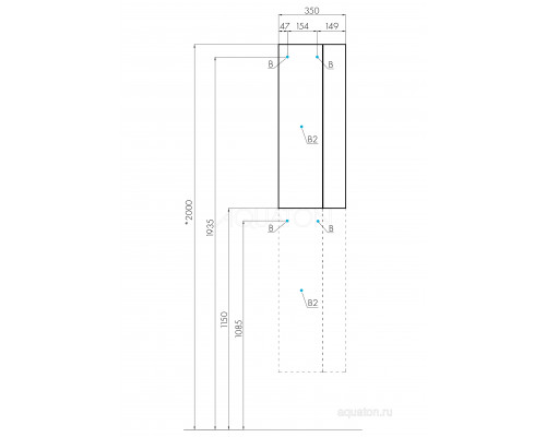 Шкаф - колонна Aquaton Терра 1-створчатый дуб кантри, антрацит 1A247503TEKA0