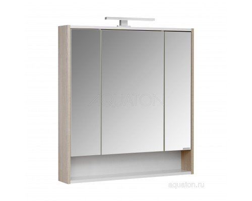 Зеркальный шкаф Aquaton Рико 80 белый, ясень фабрик 1A215302RIB90