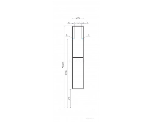 Шкаф - колонна Aquaton Рико белый, ясень фабрик 1A216603RIB90