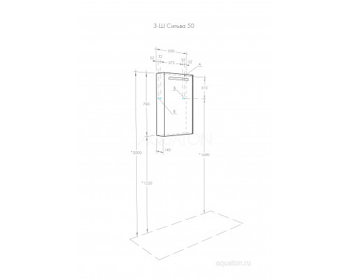 Зеркальный шкаф Aquaton Сильва 50 дуб макиато 1A215502SIW5L