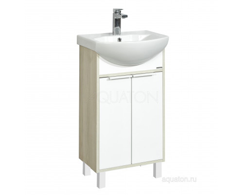 Тумба под раковину Aquaton Рико 50 белый, ясень фабрик 1A212401RIB90