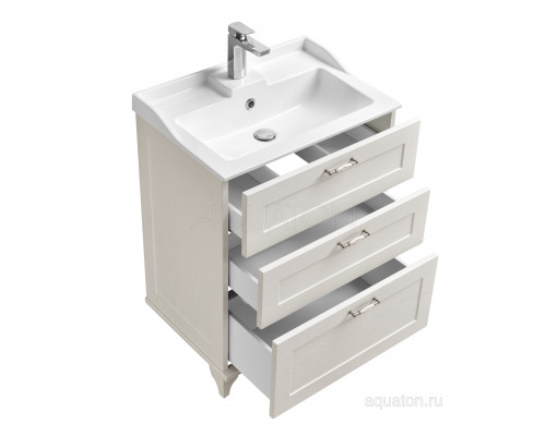 Тумба под раковину Aquaton Леон 65 Н дуб белый 1A194601LBPS0