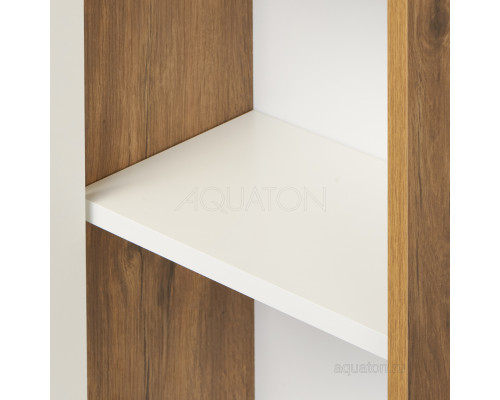 Шкаф - колонна Aquaton Сканди с зеркалом белый, дуб рустикальный 1A253403SDZ90