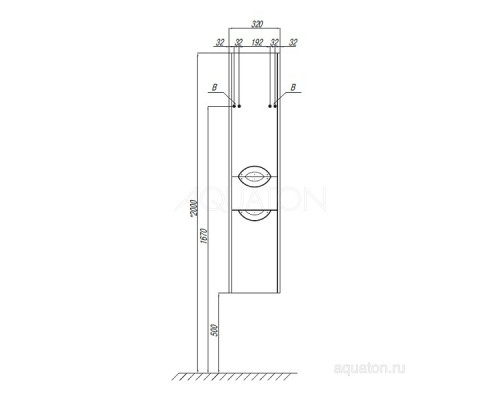Шкаф - колонна Aquaton Сильва левый дуб фьорд 1A215603SIW6L