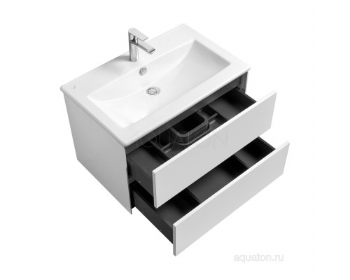 Тумба под раковину AQUATON Сохо 75 белый глянец 1A258101AJ010