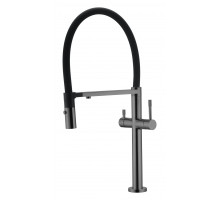 Смеситель для кухни UNO Shine Gun Metal c краном для питьевой воды Boheme