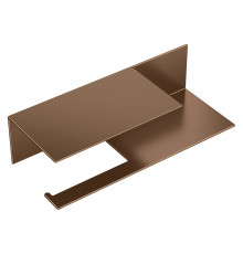 Держатель для туалетной бумаги c полкой Qubic Brushed Bronze
