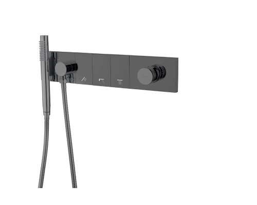 Смеситель ZODIAC с ручным душем SHINE GUN METAL
