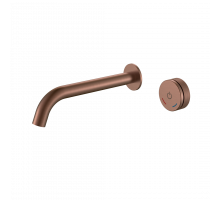 Смеситель автоматический для раковины из стены на 2 отв. TECH Brushed Bronze