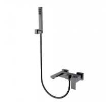 Смеситель для ванны с душем Qubic Shine Gun Metal Boheme